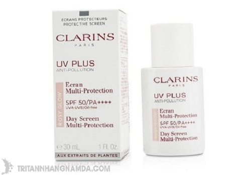 Kem chống nắng Clarins UV Plus SPF50 Rosy Glow chất kem màu hồng