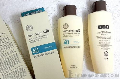 Kem chống nắng Body The Face Shop Natural Sun Body Sun Milk
